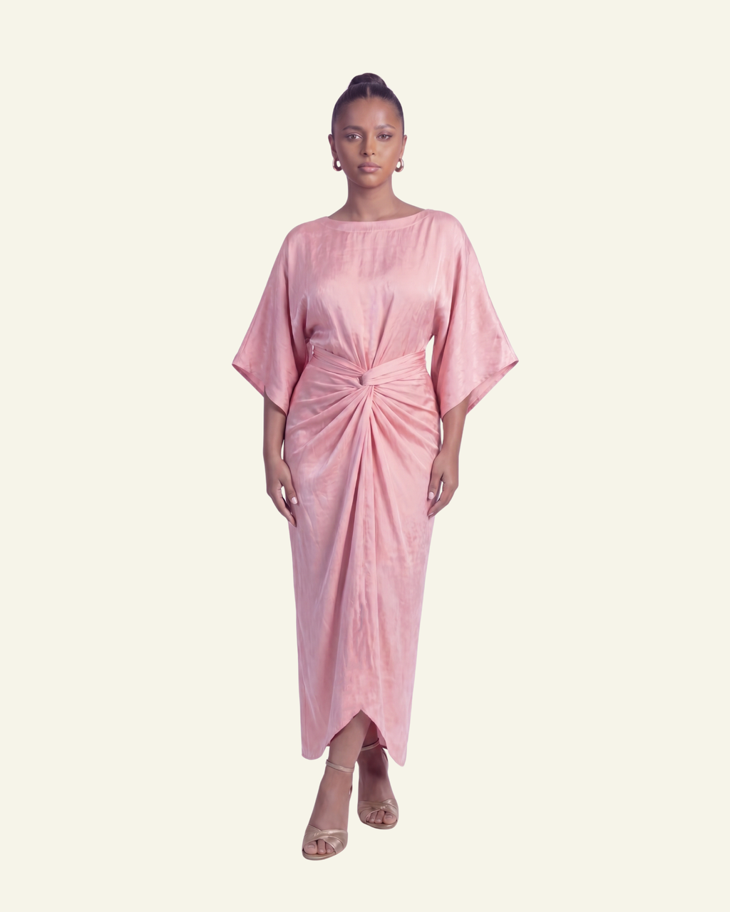 Boat Neck Top with Draped Skirt