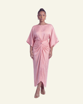 Boat Neck Top with Draped Skirt