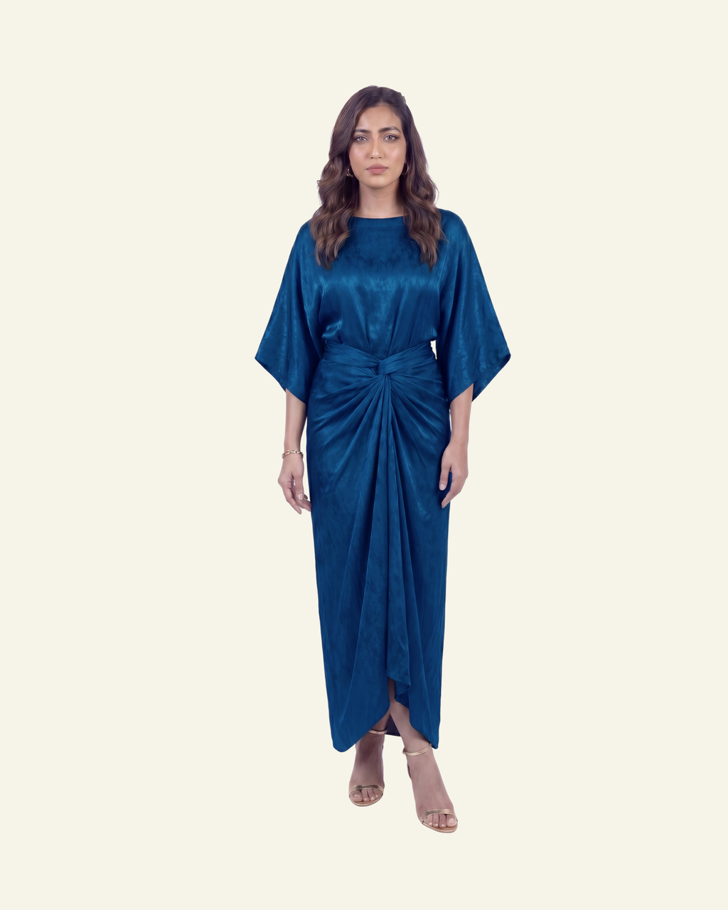 Boat Neck Top with Draped Skirt