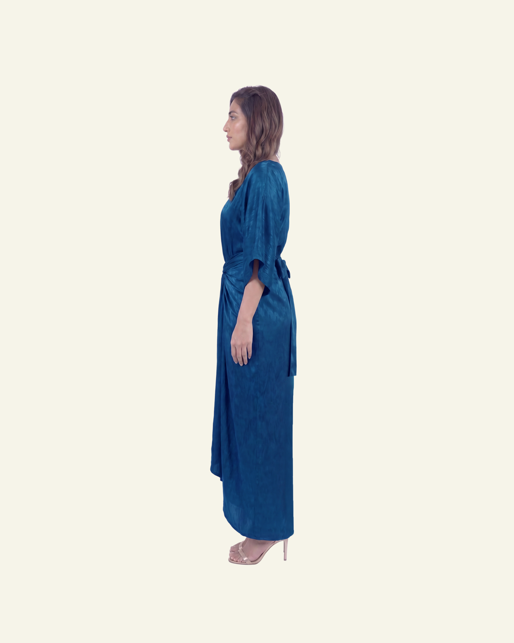 Boat Neck Top with Draped Skirt