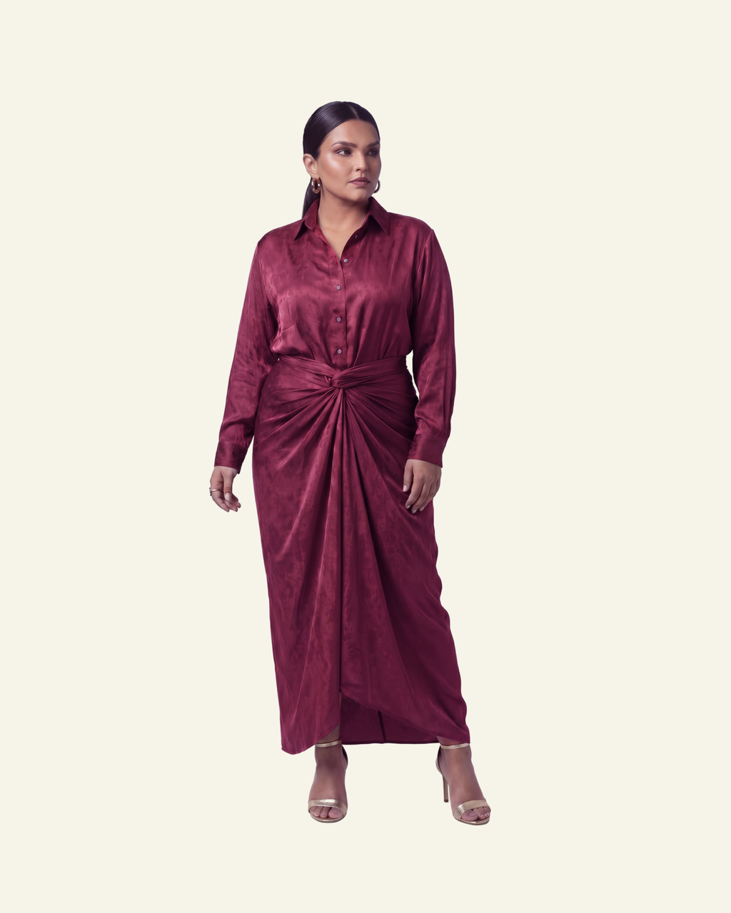Shirt with Draped Skirt