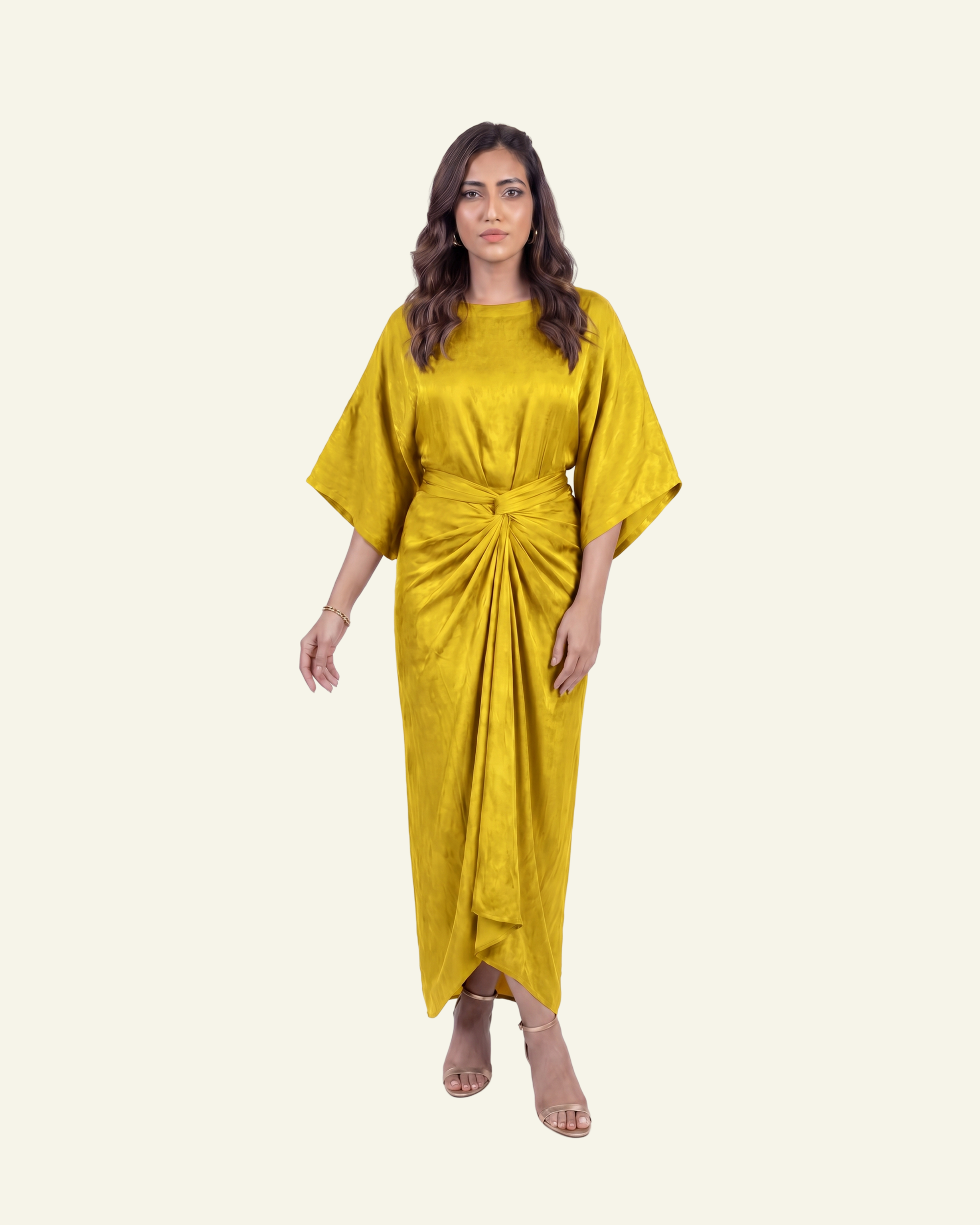 Boat Neck Top with Draped Skirt