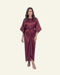 Boat Neck Top with Draped Skirt
