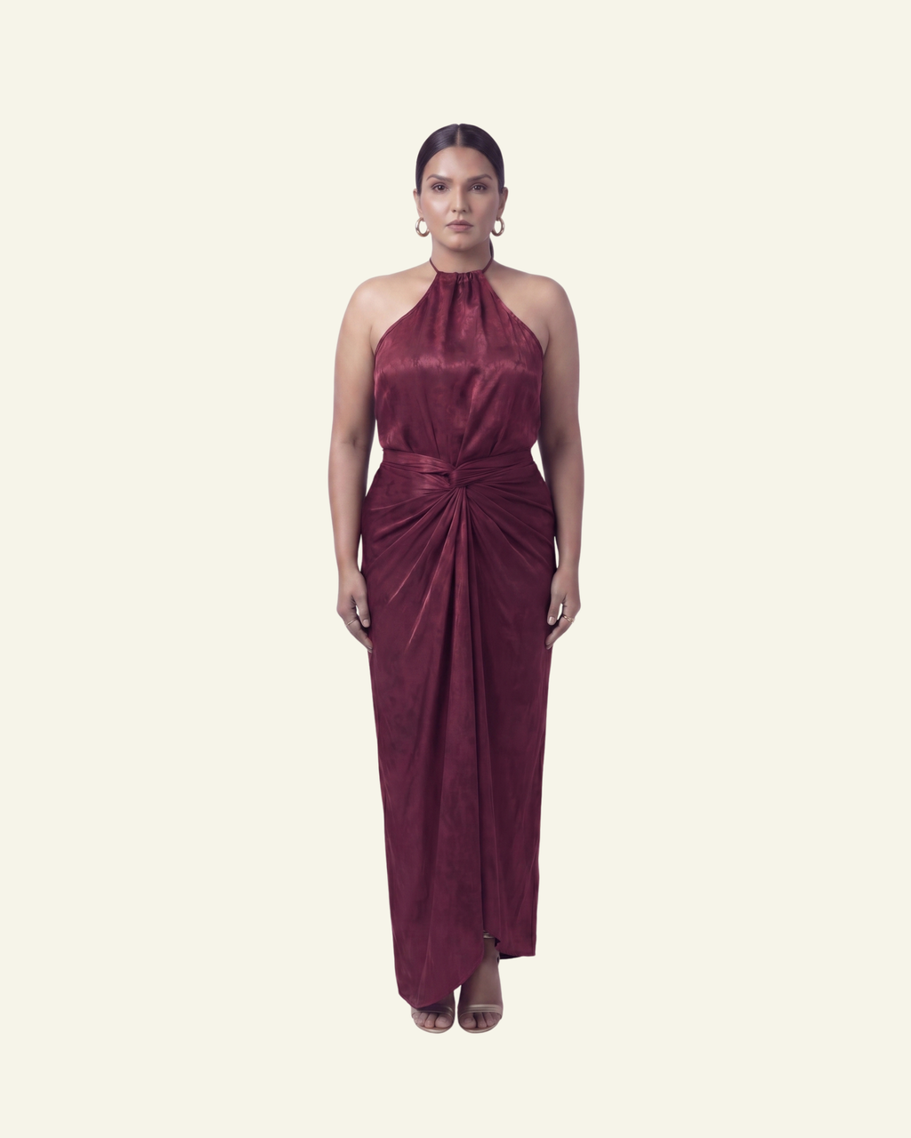 Halter Neck Top with Draped Skirt