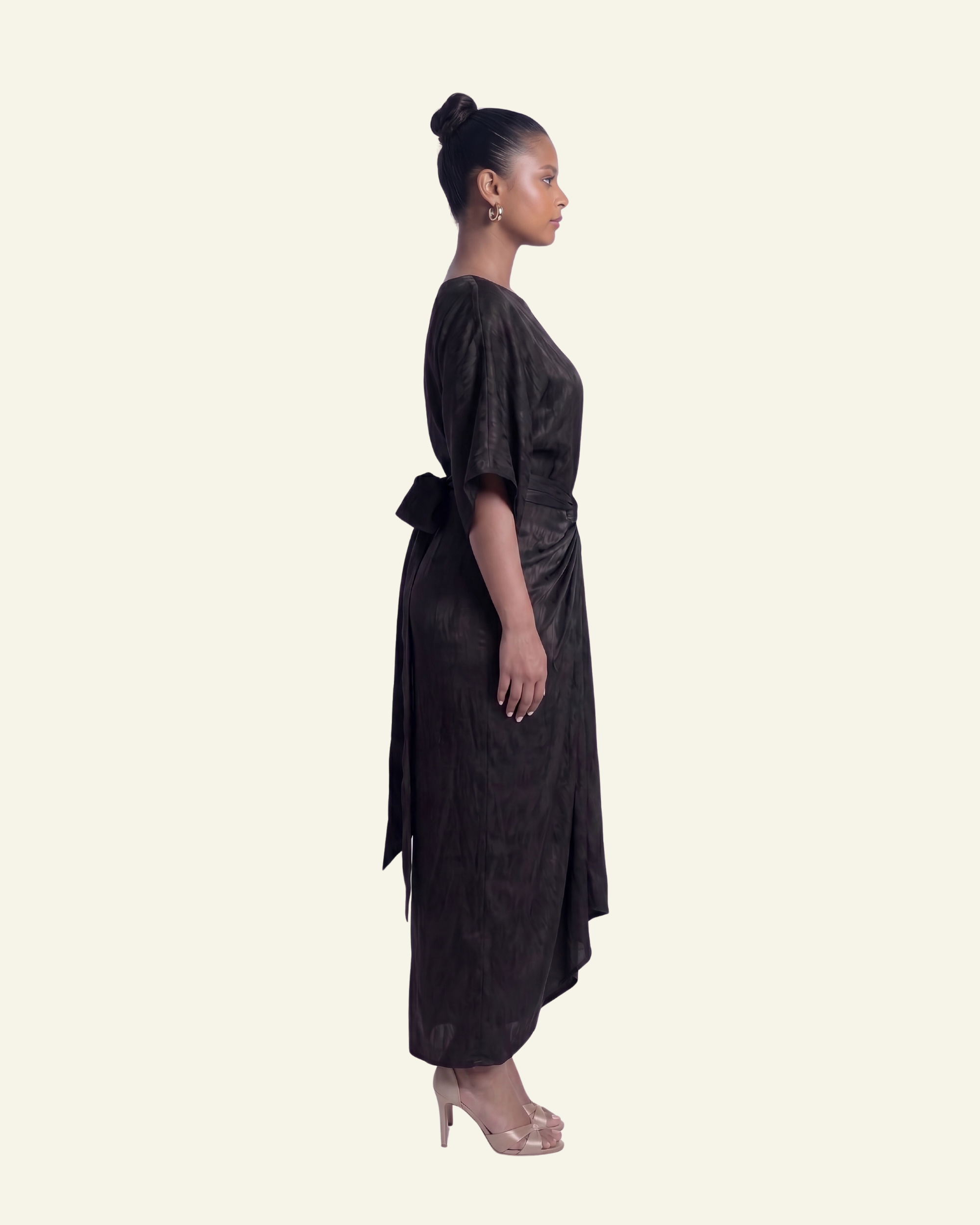 Boat Neck Top with Draped Skirt