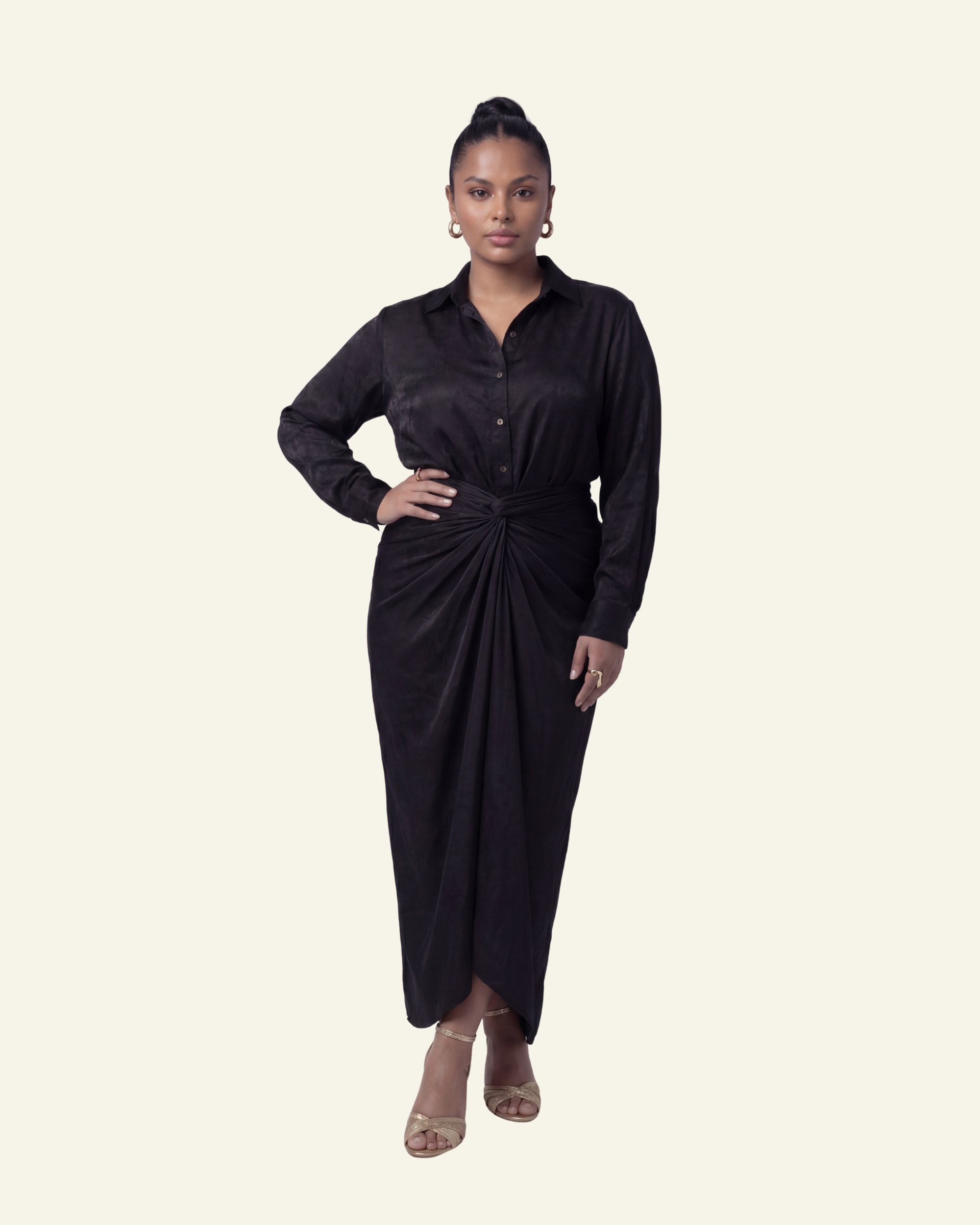 Shirt with Draped Skirt