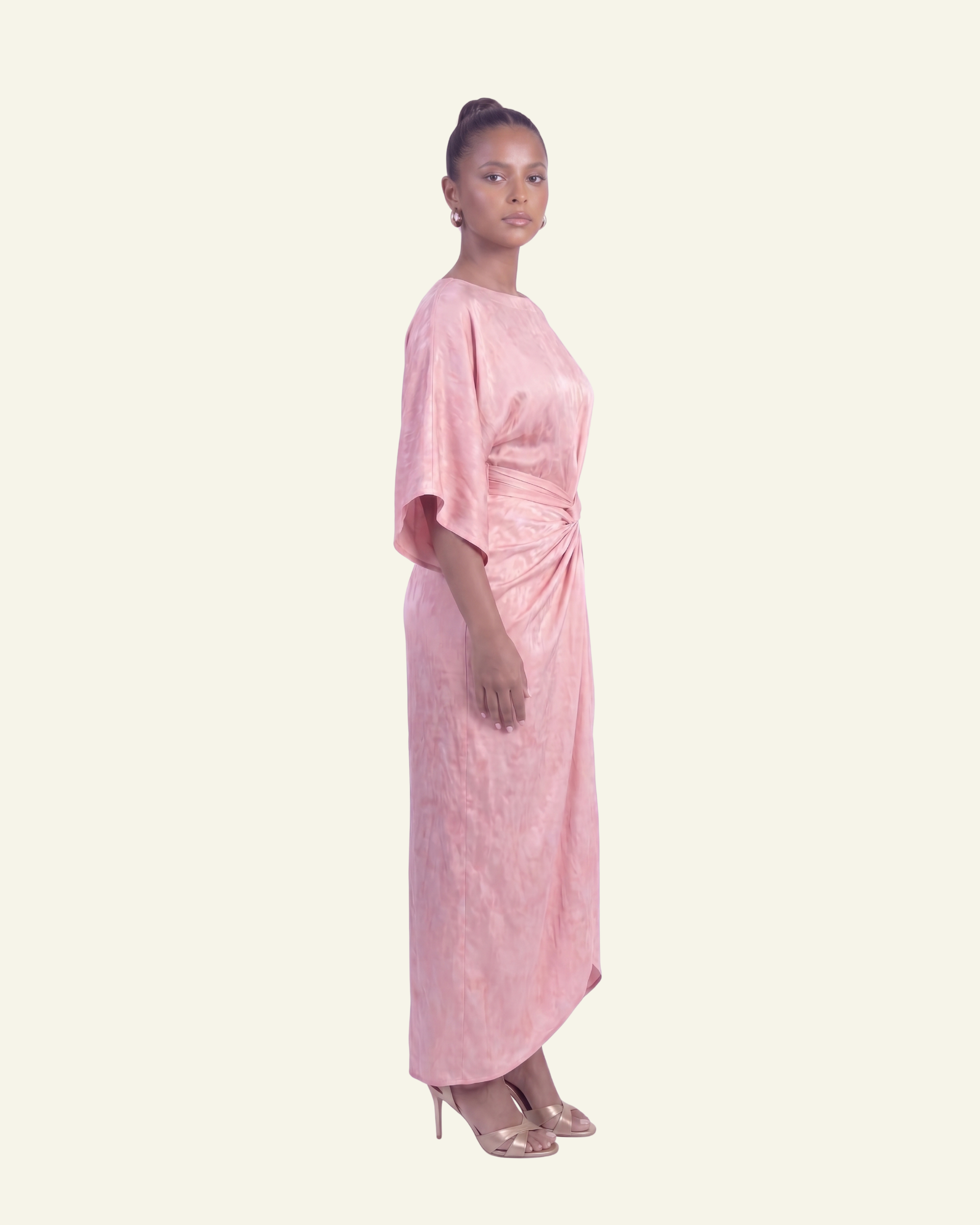 Boat Neck Top with Draped Skirt