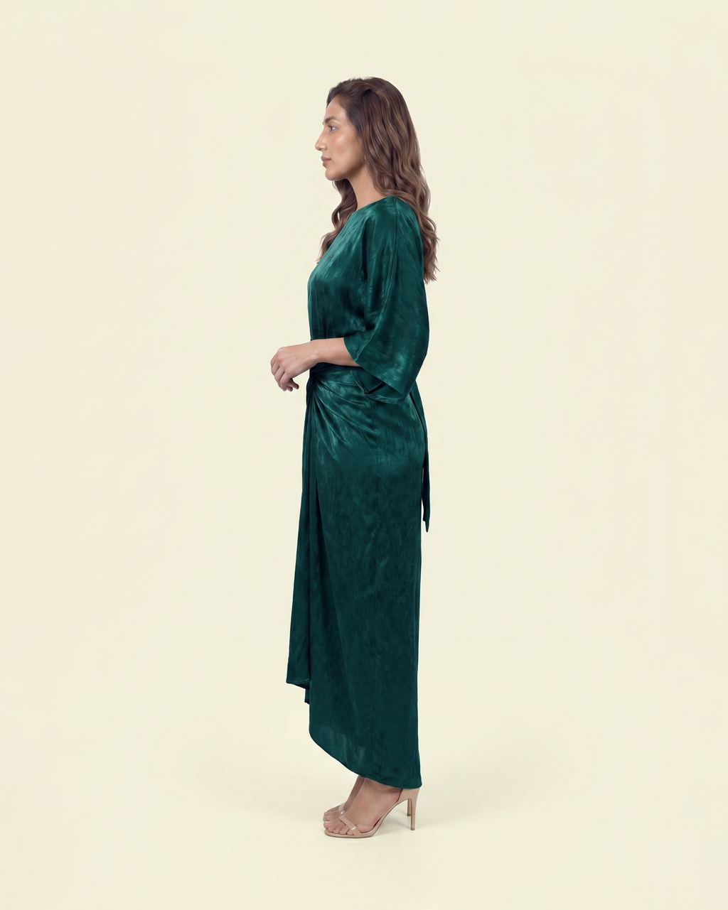 Boat Neck Top with Draped Skirt