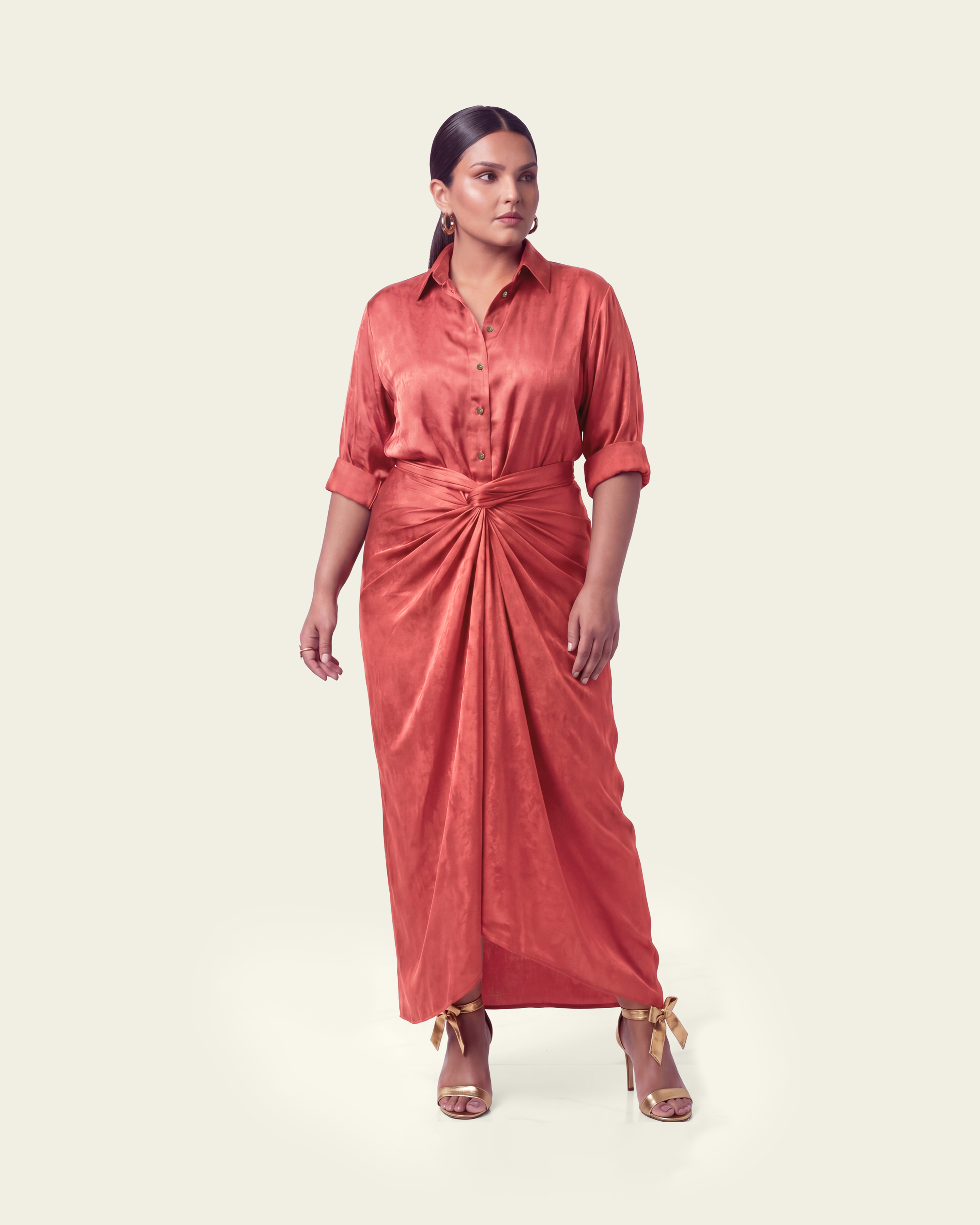 Shirt with Draped Skirt